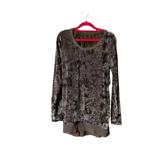 Vera Wang burnout velour blouse - Picture 1 of 8